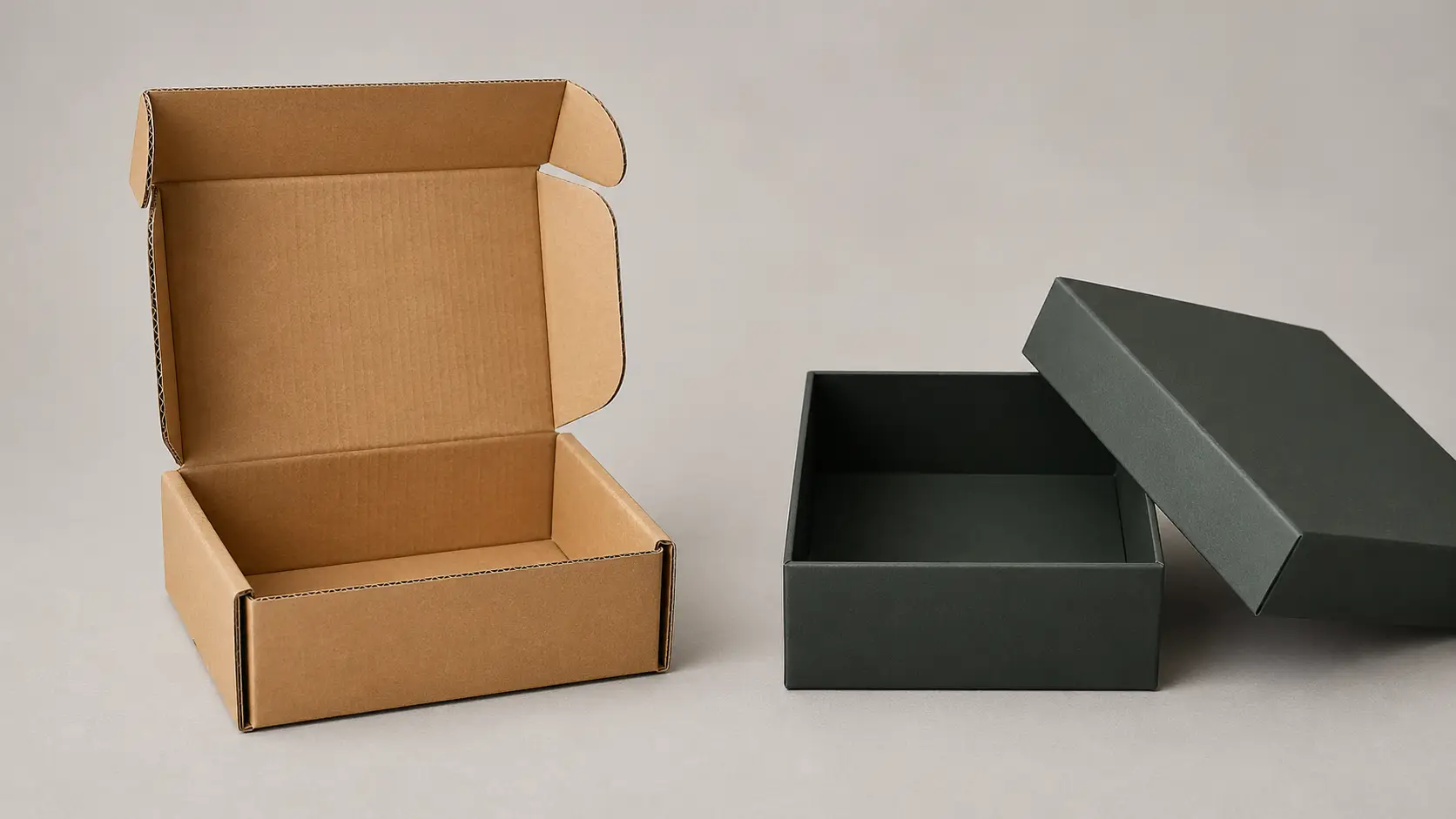 Corrugated mailer box and rigid gift box comparison for custom packaging