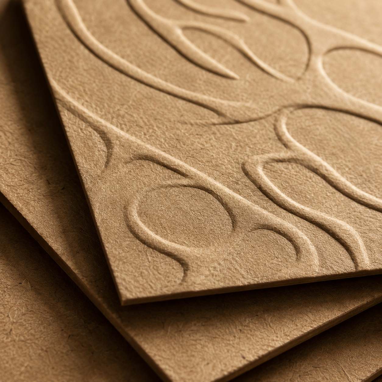 Kraft paperboard material closeup