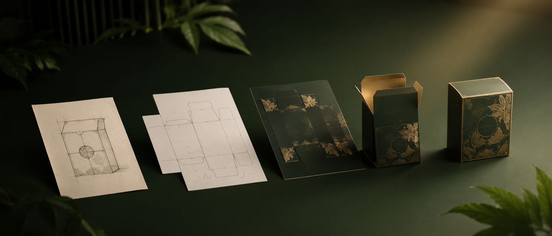 Packaging process from sketch to finished product